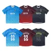 Mens Tshirts Designer Vêtements de mode Tees Shirts Oblique Numéro Basketball Jersey Football Gradual Color Change Sports