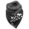 Scarves Women's Triangular Scarf Autumn Winter Warm Print Oversized Poncho Cape With Button Soft Wrap Large