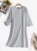 Dresses Zanzea Elegant Women Shirt Dress Summer 3/4 Sleeve Solid Work Ol Sundress Stylish Kaftan Vestidos Robe Femme Party Dresses 2023