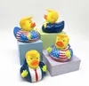 2024 Ördek Banyosu Oyuncak Yenilik Ürünleri PVC Trump Ördek Duş Yüzen ABD Başkan Bayrak Bebek Duşları Su Oyuncakları Yenilik Çocuk Hediyeleri