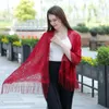 Foulards Femmes Mode Châle Doux Dentelle Hijab Demoiselle D'honneur Cheongsam Robe Écharpe Quotidienne Dîner Gland De Mariée Boléro Cape Mariage Shrug