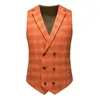 Męskie garnitury Plyesxale Orange Suit for Men Wedding Groom Wear PROM PRYPTACJA STANE MENS 3 -części