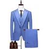 Plyesxale Elegant Blauw Trouwpak Voor Mannen Double Vent Designer Heren 3 Stuk Luxe Slim Fit Party Casual Man Q1369