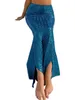 Kadın Denizkızı Rol Oyun Etekler Yüksek Bel Trompet Balık Ölçeği Baskı Balık kuyruğu Etekleri Cadılar Bayramı Cosplay Tema Elbise