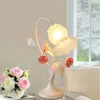 Настольные лампы современная керамическая цветочная лампа детская комната декора светодиодные розы легкая вилла в спальне свадьба