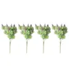 Fleurs décoratives 4 pièces fausses branches de pin de cèdre avec cônes artificiels arbustes en plastique faux buissons de verdure faisceaux centres de table