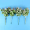 Fleurs décoratives 4 pièces fausses branches de pin de cèdre avec cônes artificiels arbustes en plastique faux buissons de verdure faisceaux centres de table