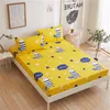 Set Fashion Starry Sky Pattern Mattress Cover Fitted Bed Sheet Set Soft Sanding Allaround Elastic Band Dustproof Bedsheets 150x200