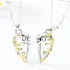 Catene 1 paio di coppie magnetiche collana a forma di cuore opposti che attraggono gioielli regalo per amante SAL99