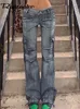 Kleider Rapcopter Vintage Jeans Hohe Taille Taschen Hosen Baggy Lässige Mode Denim Cargo Hosen Frauen Gerade Heiße Koreanische Jeans 90er Jahre