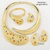 Collier Boucles d'oreilles Set Africain Wedding Earge Bracelet Ring Woman Bijoux Gold Bijoux de mode Fashion Party Party For Lady Gift