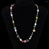Kedjor Kunjoe Boho Färgglada halsband Crystal Small Seed Glass pärlor för kvinnor män barn smycken tillbehör bohemian