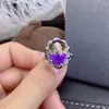 Cluster Rings Attractive Purple Yellow Colour Ametrine Ring For Women Ornament Real 925 Silver Big Size Gem Girl Party Gift Birthstone