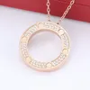 Big Circle Pendant necklace designer for women diamond jewelry rose gold silver chain Titanium Steel Pendants tennis necklaces designer Jewelrys party Gift