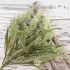 Flores decorativas 7 cabeças artificiais lavanda cauda grama buquê de noiva decoração de casamento casa guirlanda de natal álbum de recortes