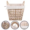 Storage Bottles Woven Basket Decorative Bin Sundries Organizer Container Food Home Wicker Bins Desktop Twine With Liner Sundry Box