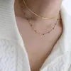 Łańcuchy Choker kroplowanie gradient koloru niebieski lato nakładający się zagraniczny łańcuch handlu zagranicznym groszek Naszyjnik tytanowy