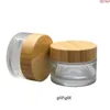 105pcs 15g 30g 50 g 100 g skóry pielęgnacja szklanej szklanej butelki bambusa pokrywka słoik pusta krem ​​kosmetyczna opakowanie pojemniki hroqi