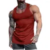 Herrtankstoppar män sommar ärmlösa t-shirts gym fitness muskel väst sport tröjor manliga andningsbara undertröjor tränar singlet