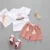 Наборы одежды Bibicola Summer Girls Set Set 2pcs Trade Cloid Cottom Cotton Comment Cartoon Cartoin