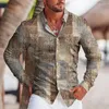 Chemises décontractées pour hommes Automne Mode pour hommes Imprimé léopard Bouton surdimensionné Haut à manches longues Vêtements pour hommes Concepteur de vacances et chemisiers