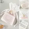 Geschenkverpackung 3PCS Lace Draw -Knordbeutel Kleine Schüttgut Stoff Handtasche Seife Candy Party Gefälligkeiten