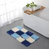 Mats 1 Set Bathroom Mat For Toilet European Grid Printing Shower Room Carpet Door Mat AntiSlip Household Lid Cover Floor Rug Sets