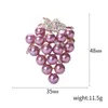 Brooches Enamel Full Purple Pearl Grape Women Alloy Weddings Banquet Brooch Pins Gifts