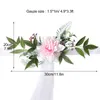 Decorative Flowers Wedding Chair Sashes Decoration Nordic Vintage Artificial Flower Silk Cloth With Ribbons For Party Arch Backdrop Decor