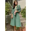 Two Piece Dress UNXX Vintage Ladies 2 Pieces Skirt Suits Short Jackets & High Waist A-line Midi Skirts 2023 Autumn Winter Elegant Women