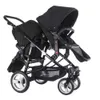 Jumeau avec haut paysage Bb, double personne avant arrière peut s'asseoir et s'allonger, léger pliable bébé poussette poussette buggy