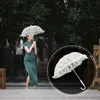 Umbrellas Bath Accessories Kids Lace Umbrella Wedding Bridal Necessity 47x47x44cm Bride Parasol White Plastic Beach Vacation