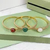 Bangle Top Quality Fashion K Gold Color Bead Style Red Green White Opal for Women Brand Jewelry