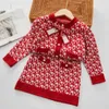 2023 Вязание девушки модные свитера наборы с длинными рукавами оболочки 2 кусок роскошная одежда