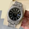 Orologi meccanici automatici da uomo Full Diamond Watch 41mm con bracciale in acciaio tempestato di diamanti Orologi da polso da uomo d'affari Montre de Luxe Bling Dial Bezel