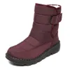 Winter Nieuwe Snowboots Vrouwen Hoge Top Waterdichte Katoenen Schoenen Casual Korte Mouw Pluche Plus Grote 43