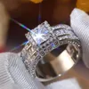 Alianças de casamento CAOSHI na moda estilo moderno anel feminino festa de noivado jóias cor ouro/prata brilhante acessórios de zircônia para mulheres