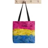 Bolsas Mulheres LGBT Pride Rainbow Flag Shopper Tote impresso Bagharuku Shopper Banfag Bolsa Girl ombro bolsa de compras Lady Canvas Bag