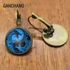 Ying Yang Mandala Cúpula de Vidro Cabine Pingente Ear Cuff Vintage Bronze Alavanca Traseira Brincos Mulheres Meninas Presentes