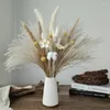 Decorative Flowers Dried Pampas Grass Bouquet For Boho Home Decor Brown Wedding Arrangements Office Table Farmhouse