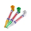 Latest Diamonds Style Colorful Aluminium Alloy Pipes Dry Herb Tobacco Filter Spoon Smoking Portable Removable Innovative Cigarette Holder Handpipes