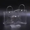 Gift Wrap 10 20pcs Clear Tote Waterproof Bag Reusable PVC Shopping Shoulder Handbag Environmentally Travel Storage Shoes 230619