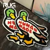 RugWake HUMAN MADE Green Duck Carpet INS Style Floor Mat Rugs Home Living Room Bedroom Footcloth Decoration