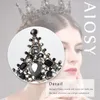 Haarspangen Haarspangen LIYAN Vintage Barock Schwarze Krone Gothic Tiaras Kronen Kristall Brautkönigin Kopfschmuck Schmuck Hochzeitsaccessoires 230619