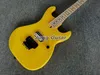 Liquidation Kram Edward Van Halen 5150 Yellow Guitare électrique Floyd Rose Tremolo Bridge, Single Pickup, Maple Neck Fretboard, Black Hardware