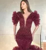 Burgundowa sukienka na studniówkę Sukienki na bal