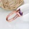 Bagues de Grappe Argent Sterling 925 Couleur Or Rose Incrusté de Cube Violet Rouge Zircon Femmes Hommes Réglable Micro-Set Cristal Bague Ouverte