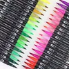 Watercolor Brush Pens Watercolor Art Mark 12/24/36/48/60/80/100 Color Set Brush Double Tip Fine Grain Double Head Art Supplies 230619