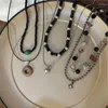 Kettingen Hip Hop Zilveren Kleur Vlinder Ketting Vintage Crystal Dikke Ketting Choker Voor Vrouwen Rock Street Sieraden