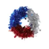 Decorative Flowers Gnome Fall Wreath Patriotic Party Decoration Independence Day Red White And Blue Three Shiny Home 1PC